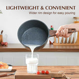 Sensarte 1.5 Qt Nonstick Saucepan with Lid, Swiss Granite Coating, Stay-cool Handle, PFOA Free
