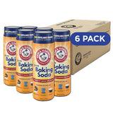 Arm & Hammer Pure Baking Soda Shaker, 12 Oz, Pack of 6, Free-Flowing Granules, Water-Resistant Container