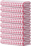 Kitinjoy Cotton 8 Pack Terry Kitchen Dish Cloths, 12 x 12 Inches Super Soft and Absorbent Dish Rags, Quick Drying Dish Towels for Washing Dishes, Mixed Color