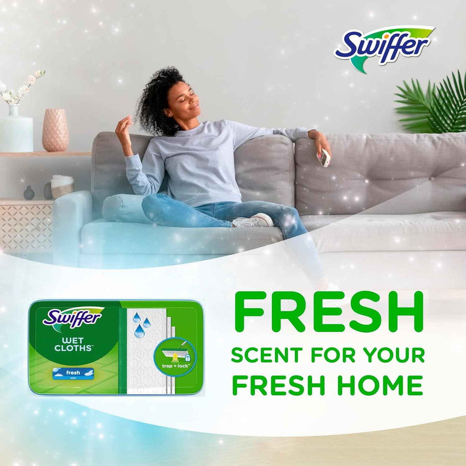 Swiffer Sweeper Wet Mopping Cloths for Floor Cleaning, 24 Count, Open-Window Fresh