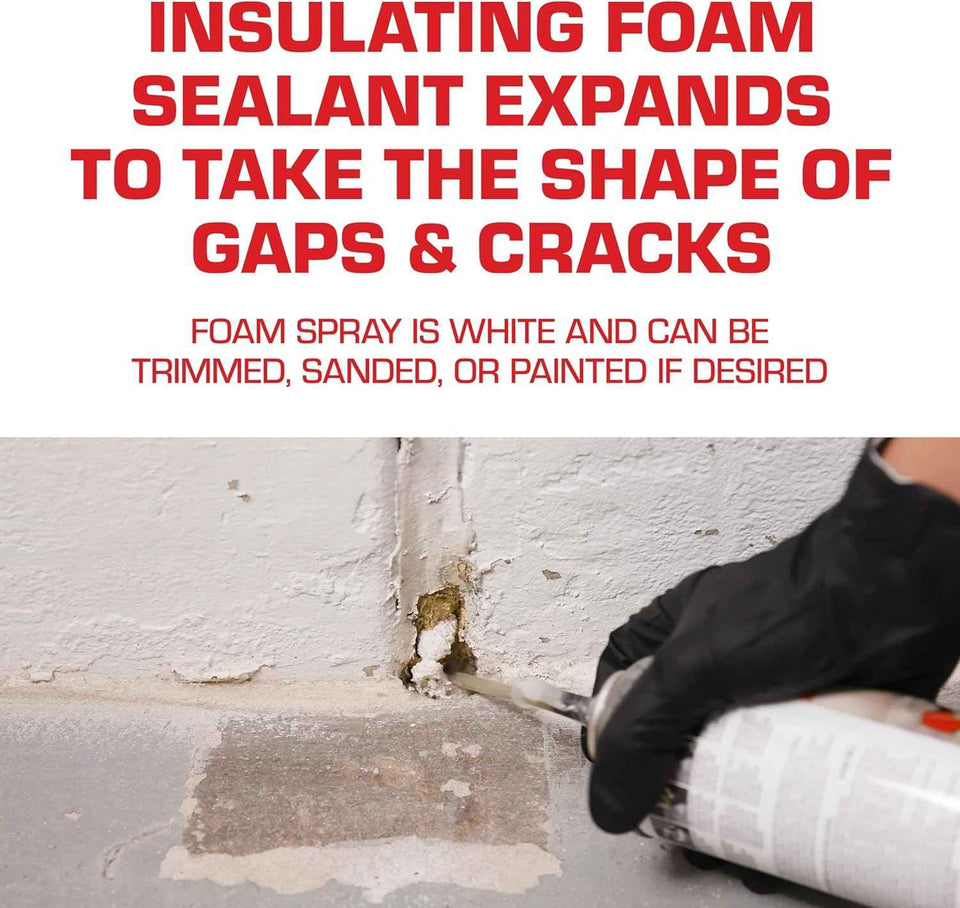 Tomcat Rodent Block Expanding Foam Barrier for Gaps and Cracks - 12 oz, Mice Repellent