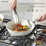 CAROTE 17pcs Nonstick Cookware Set with Detachable Handle, Induction Kitchen Cookware for RV, Camping, and Travel