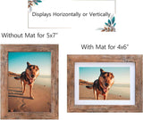 Califortree 5x7 rustic brown picture frame with shatterproof plexiglass and horizontal/vertical display