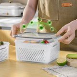 5 PCS Large Leakproof Fruit Containers with Removable Colanders, Dishwasher and Microwave Safe