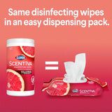 Clorox Scentiva Disinfecting Wipes, Grapefruit and Orange Blossom, 75 Ct., Pack of 3