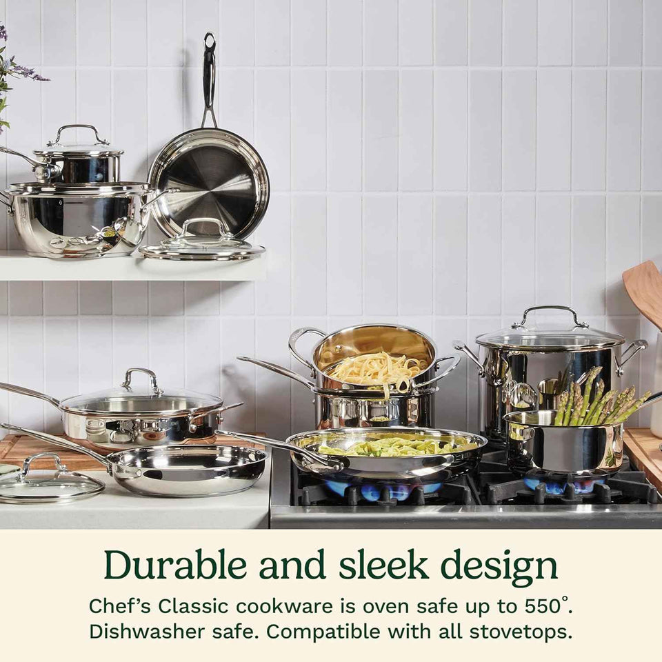 Cuisinart 1.5 Quart Saucepan w/Cover, Chef's Classic Stainless Steel Cookware Collection, 719-16