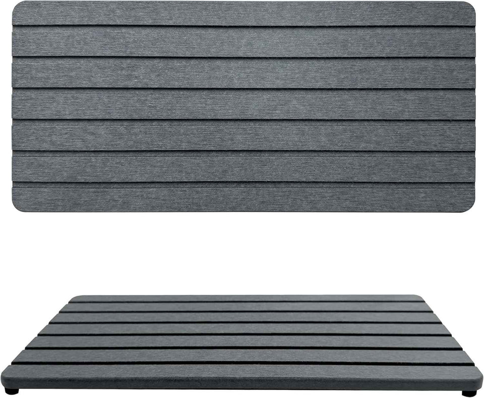2 PCS Water Absorbent diatomite Coasters, 8.3" x 4" Water Absorbing Stone Tray for Sink, Stone Drying mat for Kitchen Counter, Stone soap Tray Used for Hand Soaps & toiletries & Plants