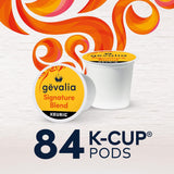 gevalia signature blend mild light roast k-cup coffee pods, 84-count box, kosher