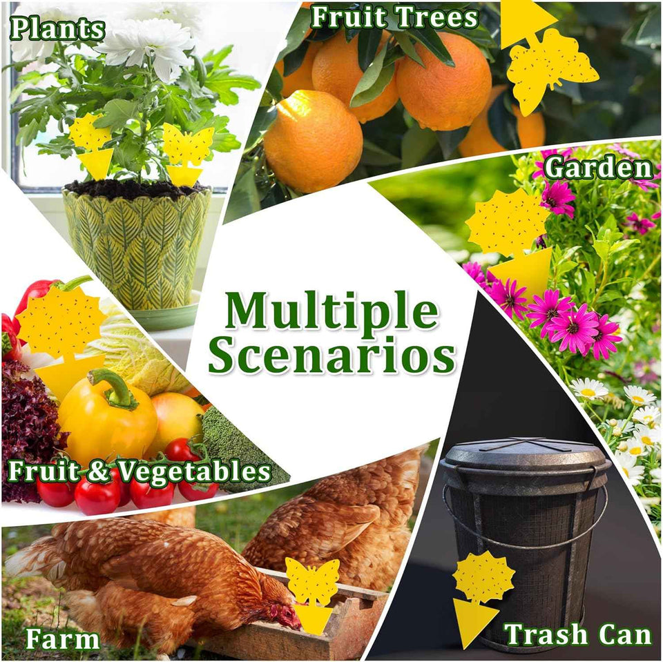 landisun 48pcs yellow fruit fly sticky traps for indoor outdoor potted plants bug insects