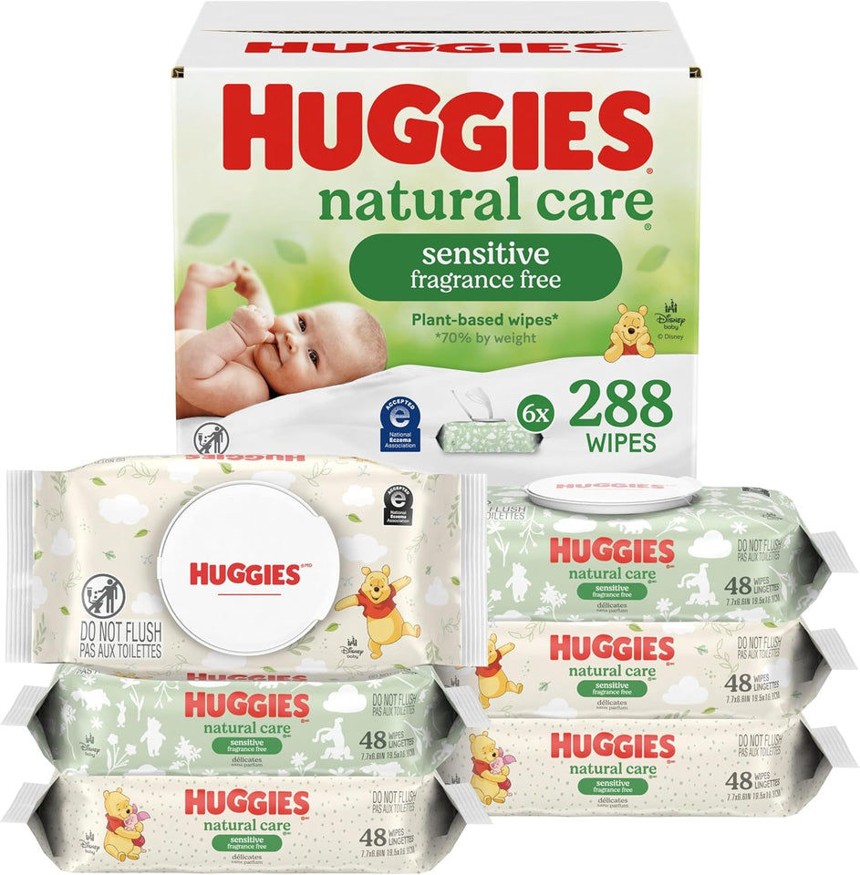Huggies unscented baby wipes, 99% purified water, 56-count, 1 flip-top pack, hypoallergenic, fragrance free