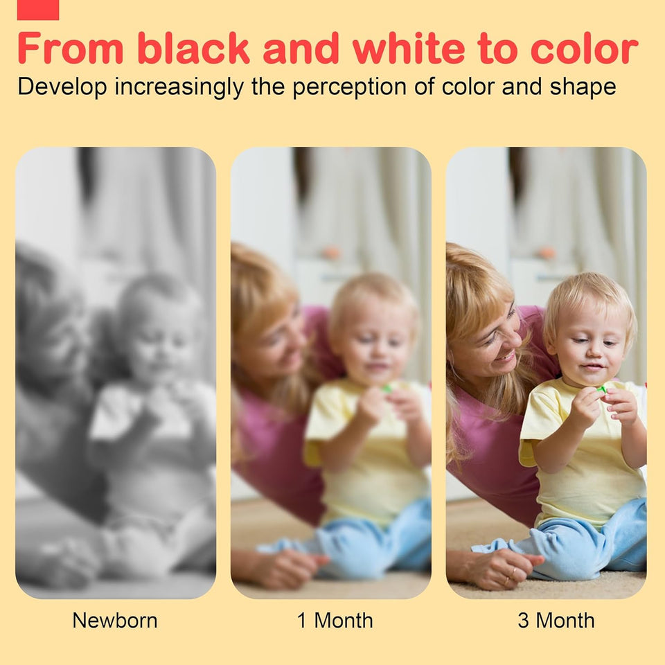 URMYWO Black and White Baby Toy, Tummy Time High Contrast Newborn Toys 0-3 Months, Soft Baby Book, Visual Stimulation Montessori Sensory Infant Toys 0-6-12 Months, Boy Girl Shower Gift, Easter Stuffer
