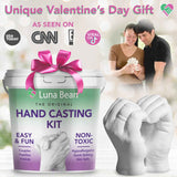 Luna Bean original hand mold kit for couples, valentine's day gifts, engagement gifts, wedding bridal, with premium molding formula, easy to use, 10-minute casting time