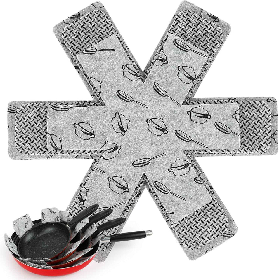 BOYAN Pot and Pan Protectors, Set of 12 and 3 Different Size, Cookware Protector Set/Felt Pots and Pans Divider Separator Pads Anti-Slip to Avoid Scratching or Marring When Stacking