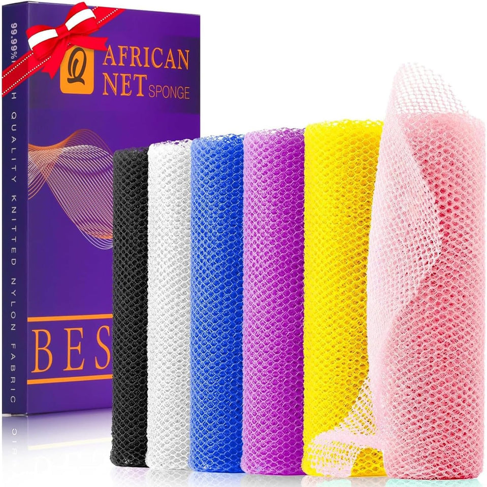 ujfqbh 3 pieces african bath sponge pink yellow purple exfoliating shower body scrubber