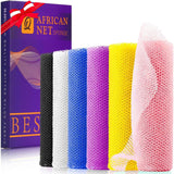 ujfqbh 3 pieces african bath sponge pink yellow purple exfoliating shower body scrubber