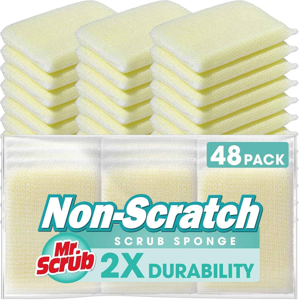 All-Purpose Sponges, Non Scratch, for Washing and Cleaning Dishes, Premium Scrub and Scrubbers, 12 Pads, Ideal for Kitchen, Bathroom