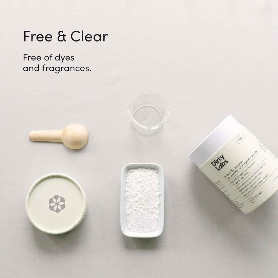 Dirty Labs Scent-Free Dishwasher Detergent and Booster, 48 Loads, Ultra Clean, Spot Free, Hyper Concentrated