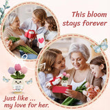 Gifts for Mom from Daughter Son - Cute Mothers Day, Birthday Gifts for Moms, Mother, Mama - 5.51'' x 4.13'' Mother's Day Knitted Positive Tulip Flowers Mom Crochet Doll