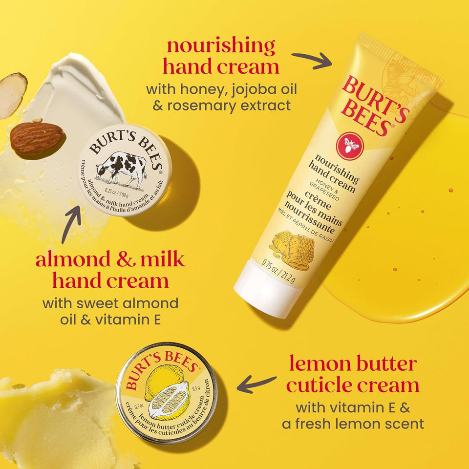 Burt's Bees Tips and Toes Kit, 6 Travel Size Products, Pomegranate Moisturizing, Hydrating, and Nourishing