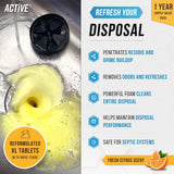 Garbage Disposal Cleaner Deodorizer Tablets, Foaming Citrus Fresh, 24-Pack