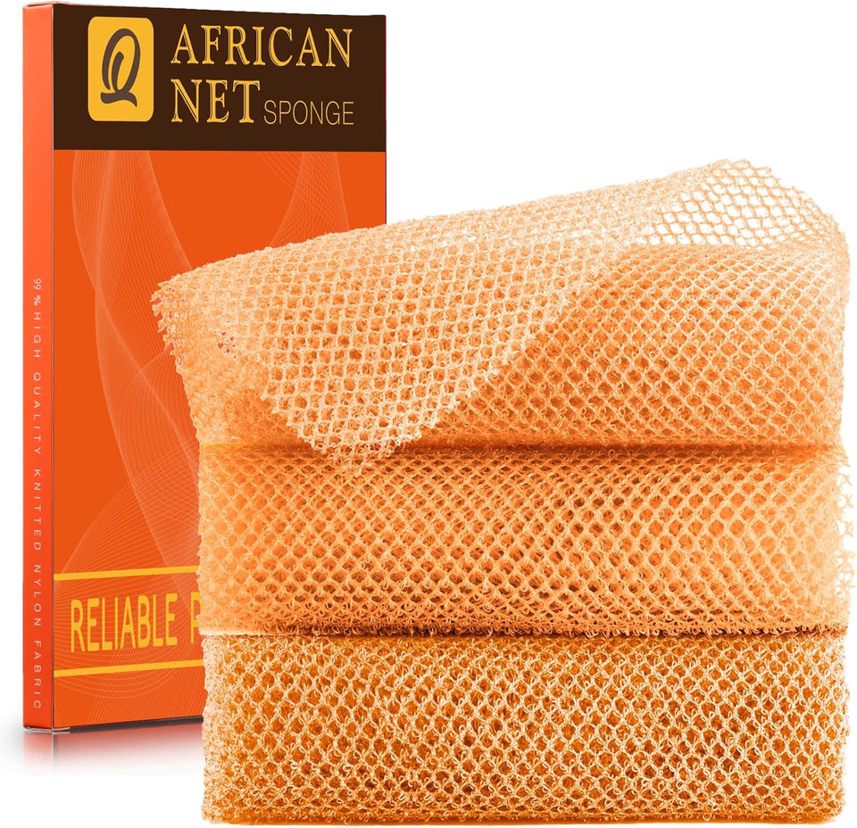 ujfqbh 3 pieces african bath sponge pink yellow purple exfoliating shower body scrubber