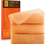 ujfqbh 3 pieces african bath sponge pink yellow purple exfoliating shower body scrubber