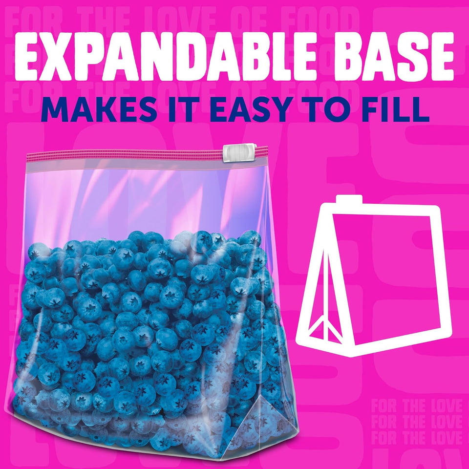 Ziploc Gallon Food Storage Slider Bags, Power Shield Technology for More Durability, 104 Bags Total