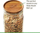 Ball Jar Wooden Storage Lids - 5 Pack - Acacia Wood and Silicone Seal