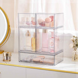 Vtopmart Stackable Storage Drawers Set of 5 - Clear Plastic Organizer Bins for Baby Bottle, Beauty Supplies, Kitchen, Bathroom, Cabinet, Pantry