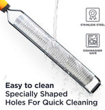 Deiss PRO Citrus Lemon Zester & Cheese Grater - Razor-Sharp Stainless Steel Blade + Protect Cover - Dishwasher Safe Grater for Parmesan, Citrus, and More