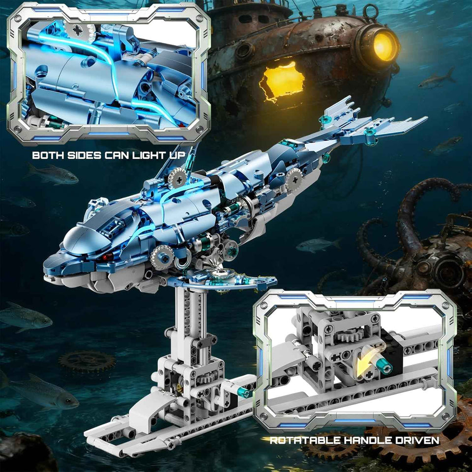 myth-qholve-mechanical-blue-dolphin-building-blocks-hand-operated-motion-gear-design