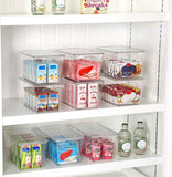 Vtopmart 6 Pack Clear Stackable Storage Bins with Medium Plastic Containers for Pantry Organizer and Storage