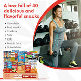 Jumbo Jumble 40-count protein snack gift box variety pack for adults, teens, kids, college, office, birthday