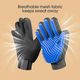 Efficient Pet Hair Remover Gloves for Dogs, Cats & Horses - Gentle Shedding Brushes for Long and Short Hair - 1 Pair Blue