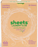 Sheets Laundry Club - Liquidless Laundry Detergent Sheets, 100 Loads - Fresh Linen Scent, Eco-Friendly, Quick-Dissolving Formula, Hypoallergenic, Septic Safe, Plastic-Free Packaging - 50 Sheets