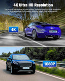 Dash Camera for Cars,4K Full UHD Car Camera Front Rear with 32GB Card,Built-in Super Night Vision,2.0'' IPS Screen,170°Wide Angle,WDR, 24H Parking Mode, Loop Recording.