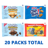 Nabisco Fun Shapes Variety Pack with Animal Crackers, Teddy Grahams and CHIPS AHOY! Cookies, 20 Snack Packs
