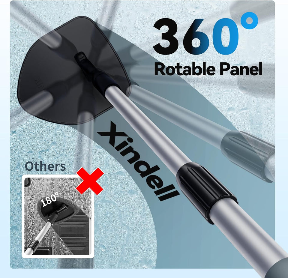 xin dell extendable windshield cleaner for car with pivot head and reusable microfiber pads