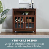 Convenience Concepts Big Sur Highboy TV Stand 36" - Modern Entertainment Center For TVs up to 40", Storage Cabinet for Dining, Living Room, & Entryway, Console Hall Table with Shelves, Espresso