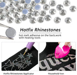 Beadsland Hotfix Rhinestones, 2880pcs Flatback Crystal Rhinestones for Crafts Clothes DIY Decoration, Crystal, SS10, 2.7-2.9mm