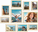 Vittanly 10 Pack Picture Frames Collage Wall Decor, Gallery Wall Frame Set for Wall or Tabletop Display, Engineered Wood and Shatter-resistant Plexiglass, Multi Sizes with 8x10, 5x7, 4x6 Frames, Black