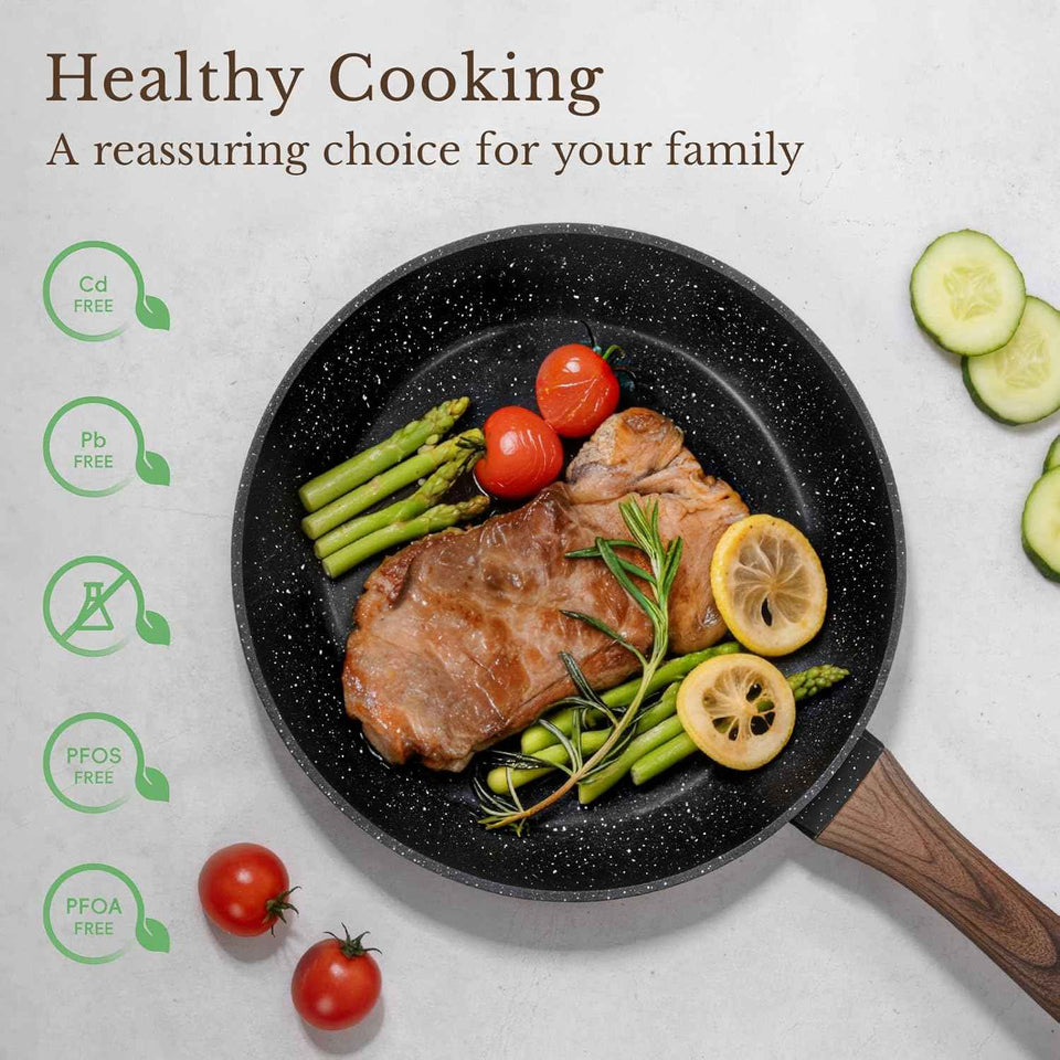EWFEN 25 Pcs Nonstick Ceramic Cookware Sets, Healthy Non-Toxic, Induction Compatible, Cooking Set