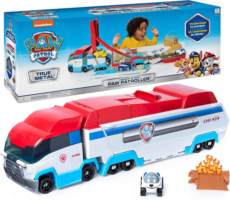 PAW Patrol 2-in-1 Launch'N Haul PAW Patroller transforming track set for True Metal die-cast vehicles