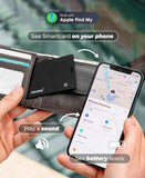 Wallet Tracker Card Works with Apple Find My (iOS Only) Slim 0.07in Rechargeable IP68 Waterproof Tracker Item Finder AirTag Card with Keychain Hole Mens Valentines Gifts