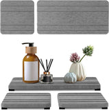 3PCS Water Absorbing Stone Tray, DryingNeat Diatomite Stone Sink Tray, Instant Dry Sink Coasters, Kitchen Sponge Hand Soap Holder, Countertop Fast Drying Counter Trays,8 * 4inch and 4 * 4inch