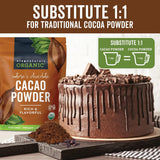 organic unsweetened cacao powder 1 lb rich dark chocolate flavor vegan keto paleo non-gmo gluten-free