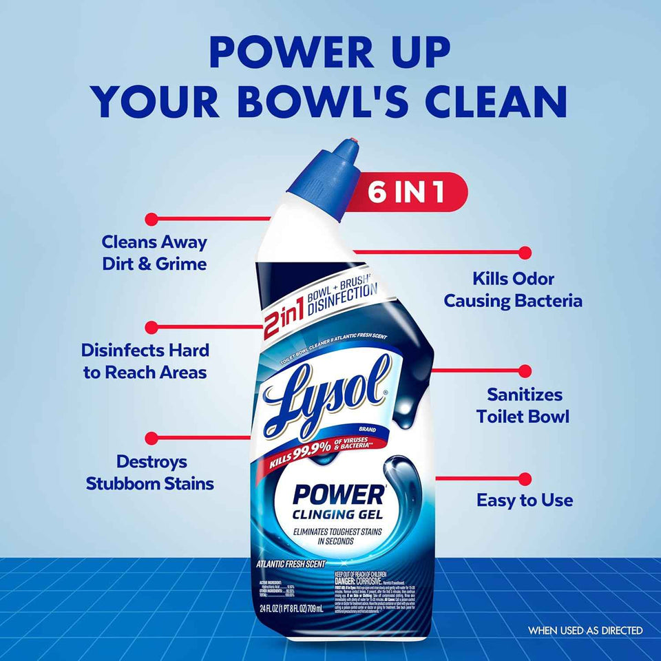 Lysol Max Strength Toilet Bowl Cleaner (24 Oz, 4-Pack)