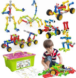 huaker 180 piece stem building toys for kids aged 3 4 5 6 7 8 years with large storage box
