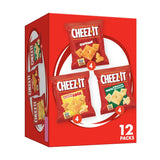 cheez-it variety pack, 12.1oz box, 12 packs, original, white cheddar, cheddar jack flavors