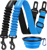 cooyoo dog seat belt 3 piece set adjustable nylon pet safety harness heavy duty elastic